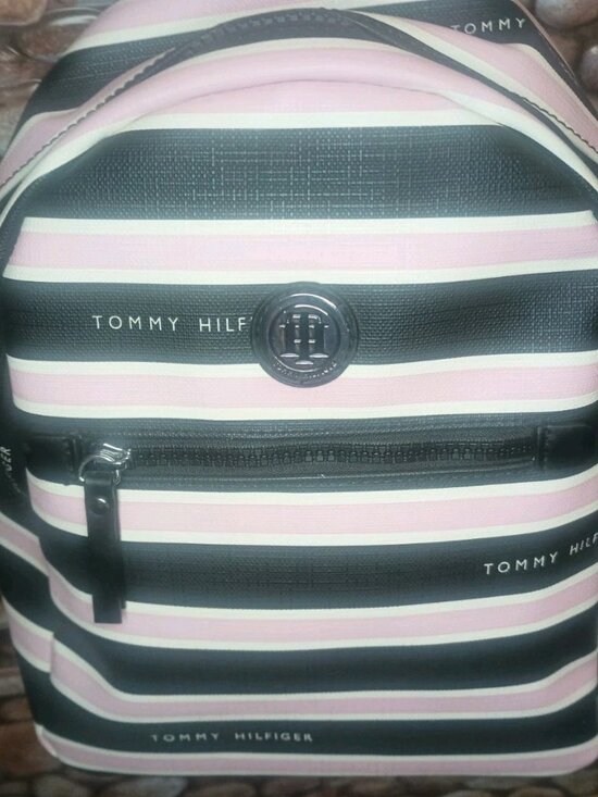 Tommy Hilfiger Pink & Black Mini Backpack Adjustable Straps New main image 11